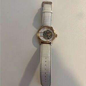 White and Gold Skeleton Watch stuhrling